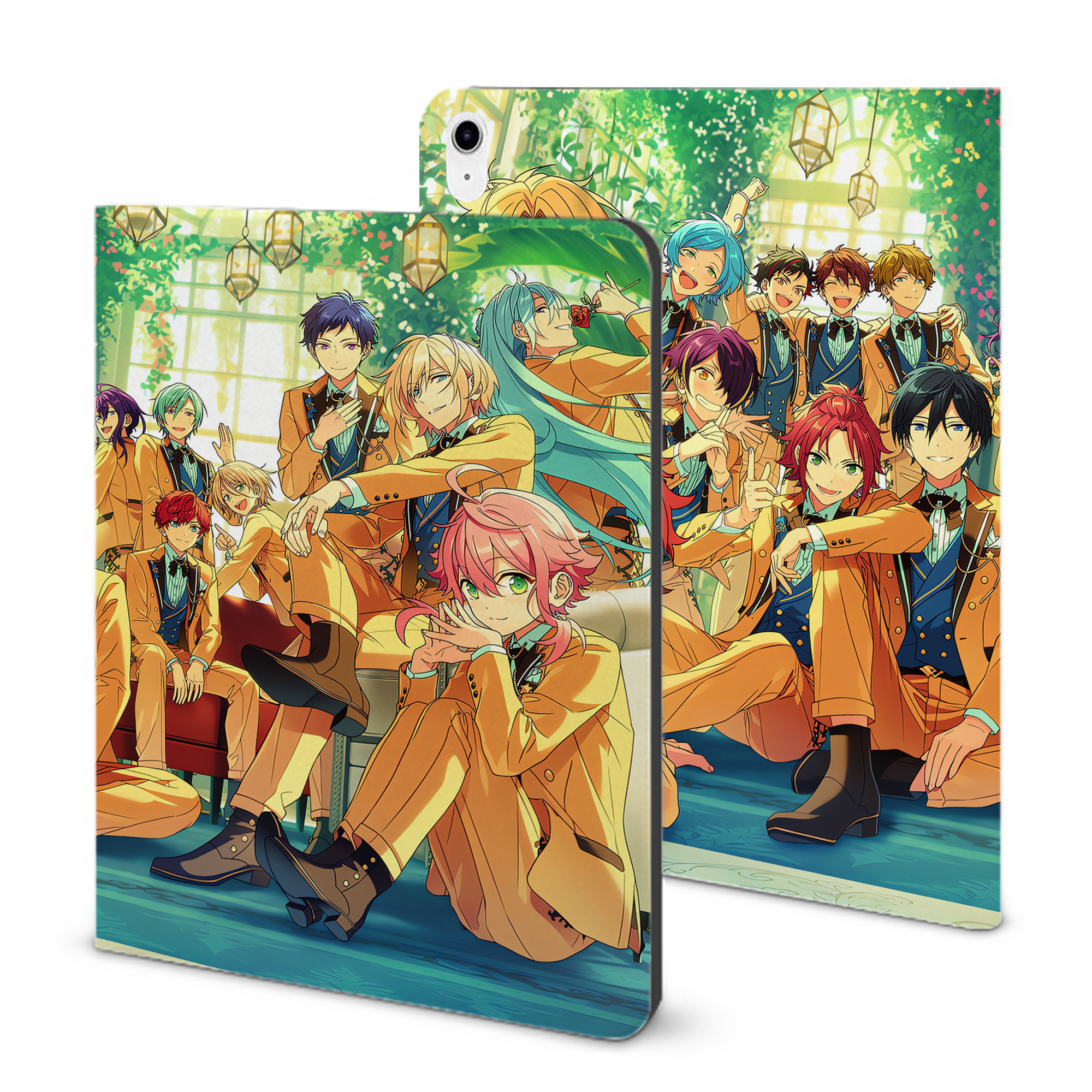（画像用） あんさんぶるスターズ! Ensemble Stars IPad ケース ブック型 PUレザー TPU 耐衝撃 軽量 薄型 ペン収納なし 全面保護 IPad 各モデル対応